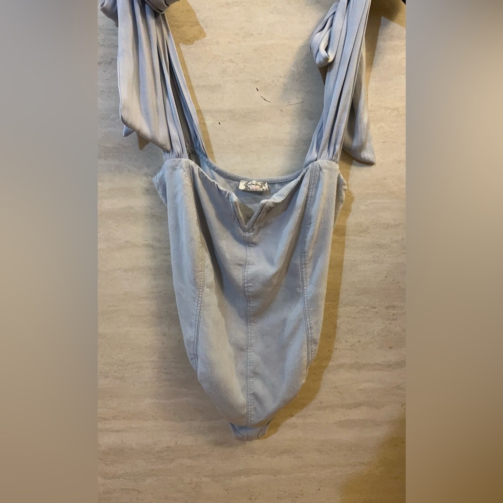 Free People Intimately Lola Bodysuit Adjustable Ribbon tie shoulder straps.